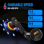 6" Dual Action Buffer Polisher, 1200w polisher, 6 Variable Speed Car Buffer - Image 2