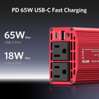 BESTEK 300W Car Power Inverter - 12V DC to 110V AC Converter - Image 2
