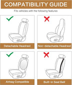 Pariitadin Leather Car Seat Covers Front Pair, Waterproof Faux Leather Seat - Image 7