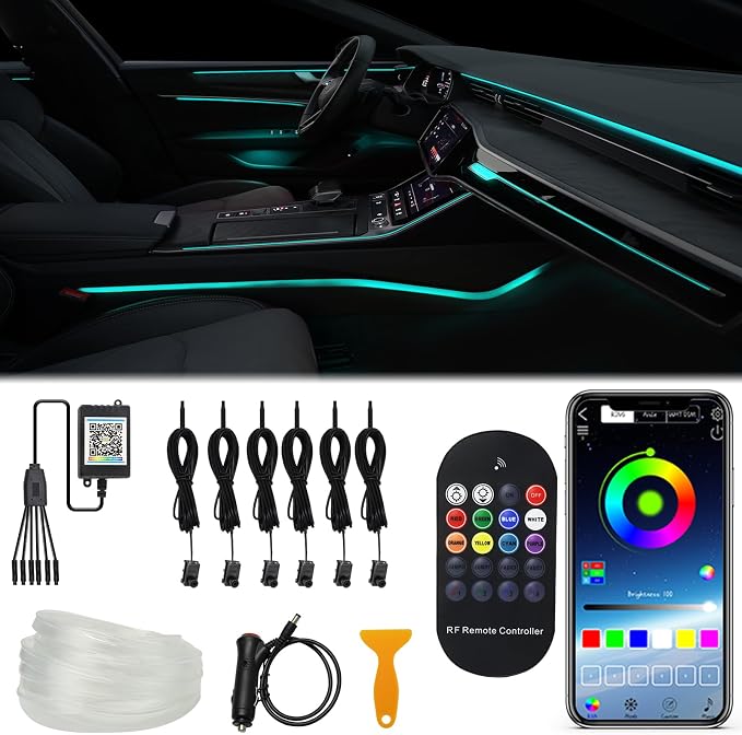 6 in 1 Car LED Strip Lights, RGB Car Interior Lights by WEBUPAR