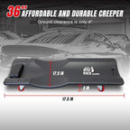 BIG RED Torin 36" Rolling Garage Creeper, Shop Creeper Blow Molded Plastic - Image 3
