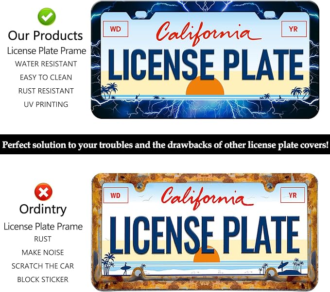 Blue Lightning License Plate Frames - Image 4