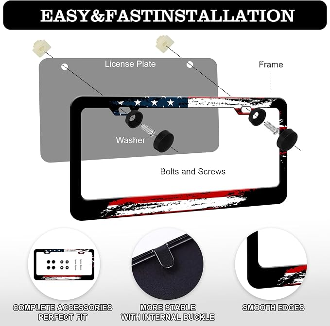 American Flag License Plate Frames - Image 3
