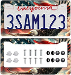 2 Pack US Flag Eagle Universal License Plate Frame - Image 2