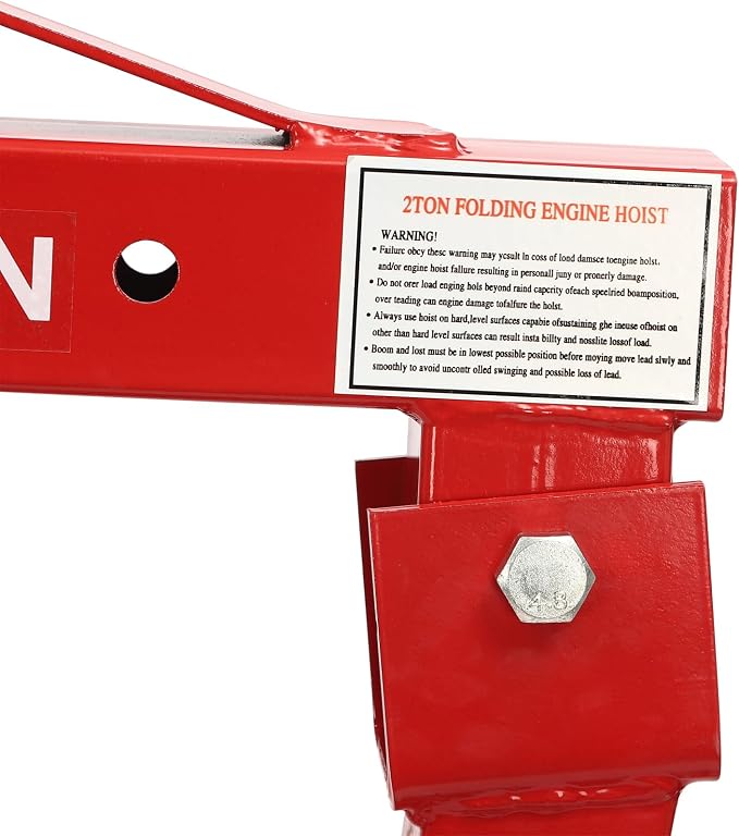 2 Ton Folding Engine Hoist Heavy Duty Carbon Steel Hydraulic Shop Engine Crane - Image 6