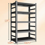 72"H Garage Shelving Heavy Duty Rack, 3500 LBS Large Capacity 5 Tier Adjustable - Image 3
