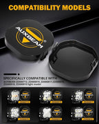 Auxbeam 3" LED Pod Light Covers, XP-Ultra Series PC Lens Offroad Protective - Image 3