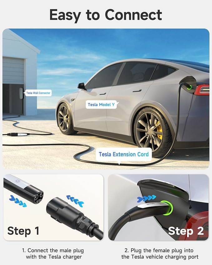 EV Charger Extension Cable for Tesla Charger, EV Extension Cord for Level 1 - Image 6