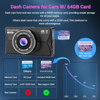 Dash Cam Front and Rear, Dash Cam 4K WiFi/APP Control Dashcam W/ 64GB Card Dash - Image 7