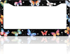 Beautiful Colorful Butterfly License Plate Frame Funny Watercolor License Plate by TINALUIN