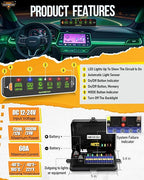 Auxbeam 6 Gang Slim Switch Panel RGB AS-R60 Toggle Momentary Pulsed Dimmable - Image 3