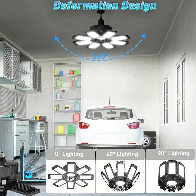 Garage Light 4 Pack - 240W 24000LM 6500K Garage Lights Ceiling LED - Image 2