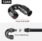 EVIL ENERGY 12AN 180 Degree PTFE One Piece Full Flow End Hose Fitting Aluminum - Image 4
