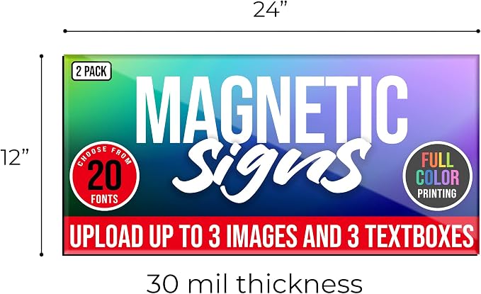 2 Pack, Personalized Magnetic Signs - Image 5