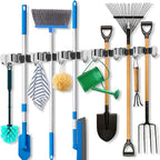 ZONGOOL 2 Pack 3 Racks and 4 Hooks Mop and Broom Holder Wall Mount, Heavy Duty by ZONGOOLHouseware