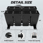 Heavy Duty Metal Ski Storage Rack, 8 Pair Freestanding Steel Ski Holder - Image 2