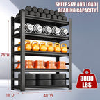 48" W, Heavy Duty 5-Tier Steel Garage Shelving Unit | 3800LB Capacity| Garage & - Image 2