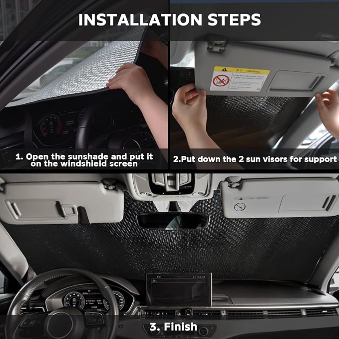 Windshield Sun Shade for Audi A4 2017-2024 - Image 5