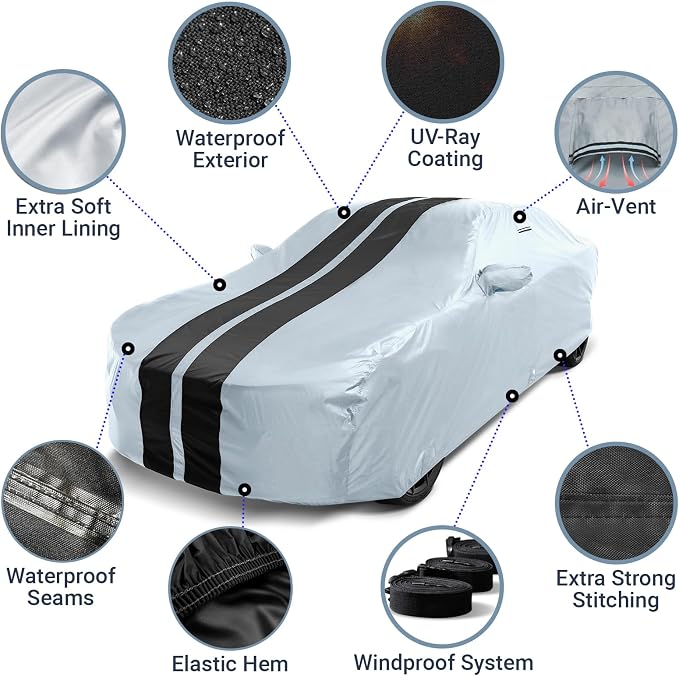 iCarCover Custom Car Cover for Pontiac G5 Waterproof All-Weather Rain Snow UV - Image 4