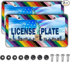 License Plate Frames Rainbow Front License Plate Bracket Rainbow Pride Flag by Unknown