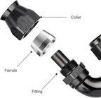 EVIL ENERGY 8AN 180 Degree PTFE One Piece Full Flow End Hose Fitting Aluminum - Image 2