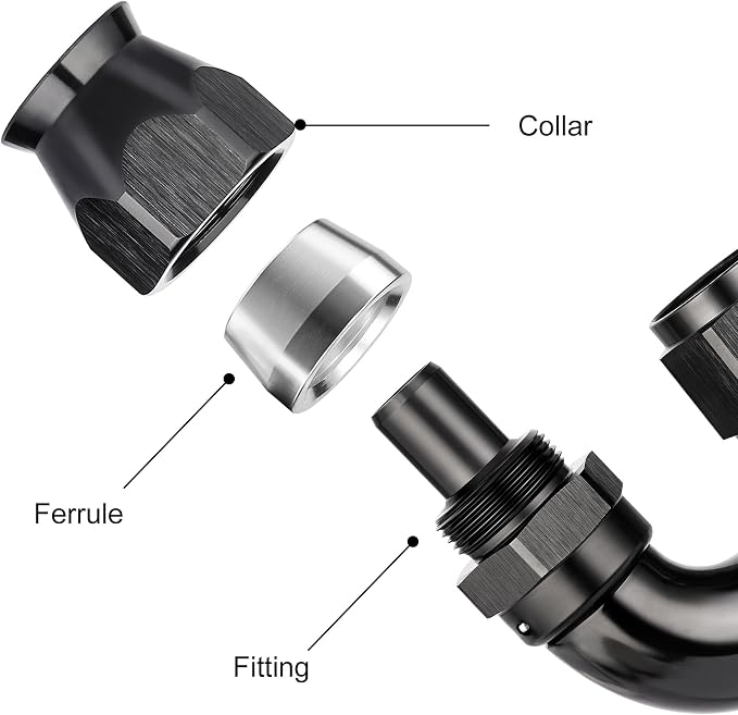 EVIL ENERGY 8AN 180 Degree PTFE One Piece Full Flow End Hose Fitting Aluminum - Image 2