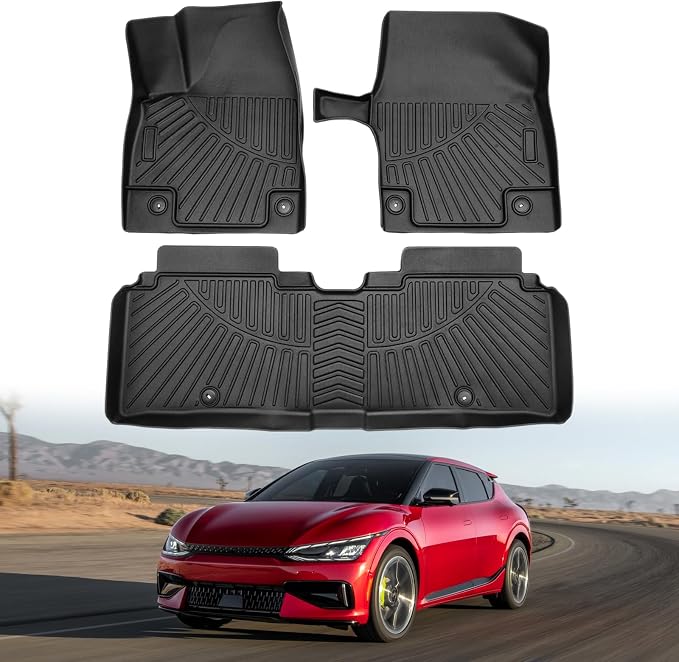 Powerty Floor Mats for 2022-2025 Kia EV6 Accessories All Weather Floor Liner 3D by Powerty