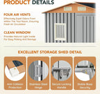 6x4FT Multi-used Shed & Outdoor Storage Shed, Steel Tool Shed - Image 5