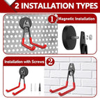 3-H Heavy Duty Magnet Garage Hooks 4 Pack, Extra Large Strong Magnetic Hooks - Image 2