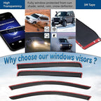 4pcs Front+Rear Smoke Tint Sun/Rain Guard Outside Mount Tape-On Vent Window - Image 2