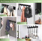 Coat Rack Wall Mounted with 5 Hooks, Metal Wall Hooks - Image 8