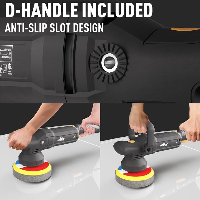6" Dual Action Buffer Polisher, 1200w polisher, 6 Variable Speed Car Buffer - Image 7