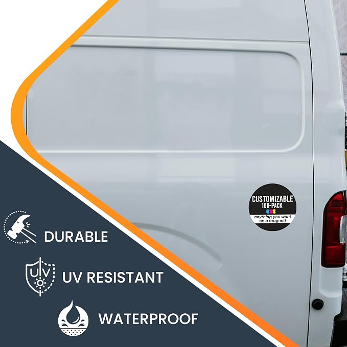 Magnet Me Up Customizable 30 Mil Round Magnet- 5”, 100 PK Weatherproof Car - Image 5