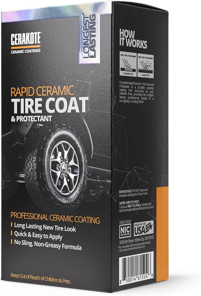 CERAKOTE Rapid Ceramic Tire Coat – Showroom New Tire Shine – Deep Tire Black - Image 6