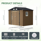 8X6FT Outdoor Steel Storage Shed - Image 2