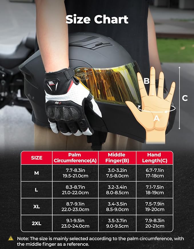 KEMIMOTO Sheepskin Leather Motorcycle Gloves - Image 6