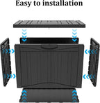 50 Gallon Lockable Resin Deck Box, Waterproof & UV-Resistant Outdoor Storage Box - Image 7