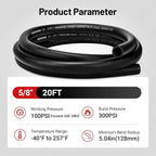 EVIL ENERGY 5/8" Heater Hose Coolant Radiator Straight 100PSI SAE 20R3 20FT - Image 4
