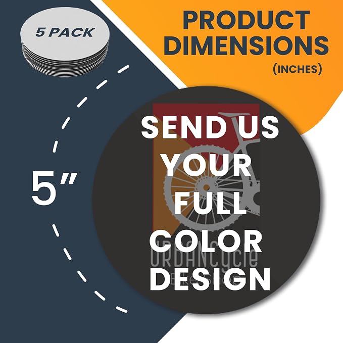 Magnet Me Up Customizable 30 Mil Round Magnet- 5”, 5 PK Weatherproof Car Magnet - Image 2