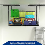 3 x 4FT Overhead Garage Storage Rack, Adjustable Ceiling Storage Racks - Image 2