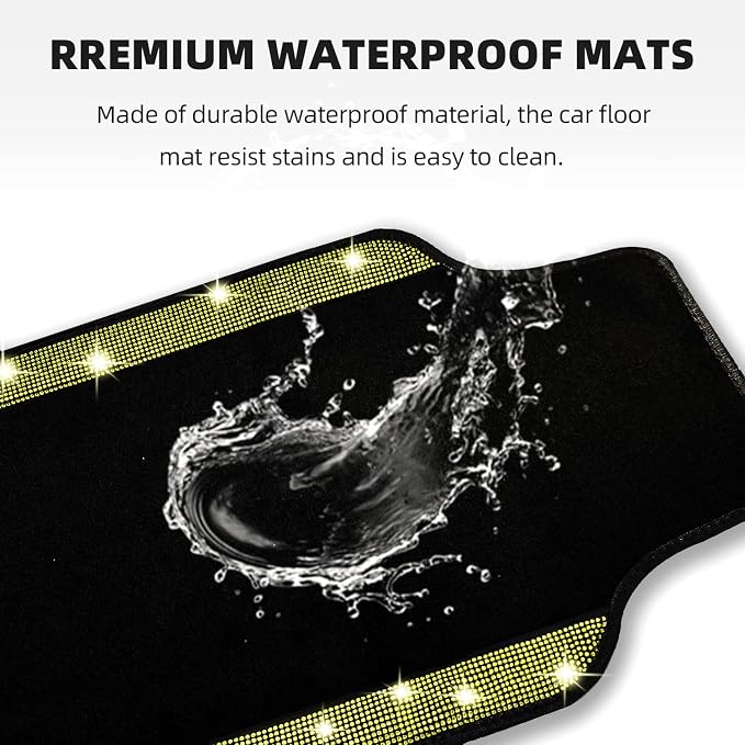 NBTEPEM Bling Car Floor Mats Full Set, Universal Fit Most Cars - Image 3