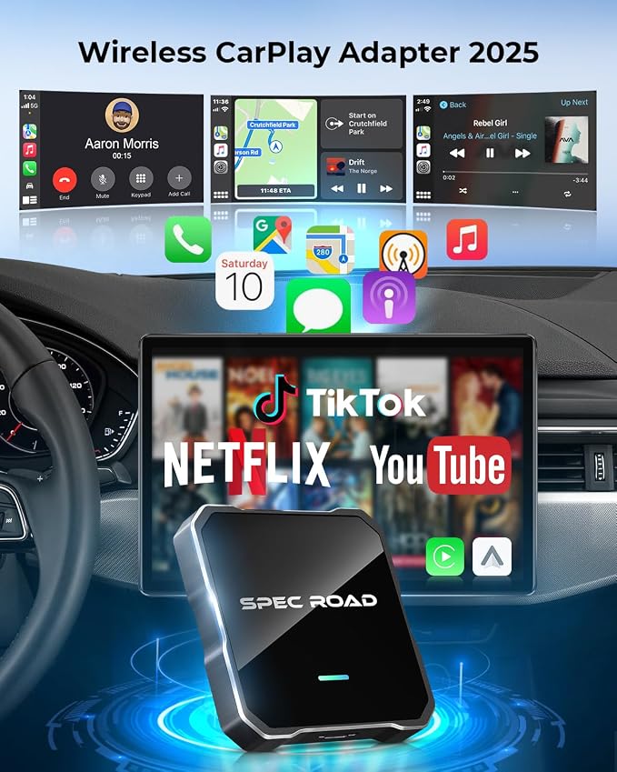 Wireless CarPlay Adapter for iPhone/Android Auto Wireless Adapter, Support - Image 2