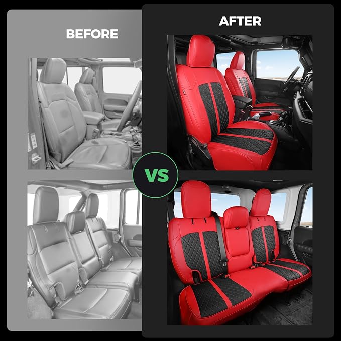 for Jeep Wrangler Seat Covers 4Door JL 2018 2019 2020 2021 2022 2023 2024 2025 - Image 6