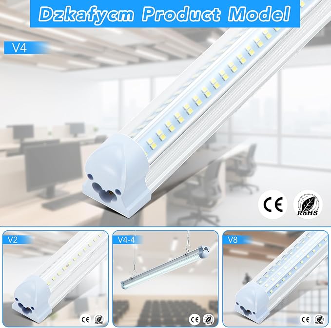 4 Pack 2FT T8 LED Shop Lights, 30W Integrated Tube Light, 4800LM 6000-6500K - Image 7