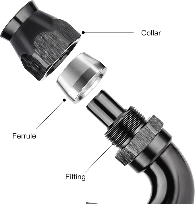EVIL ENERGY 10AN 150 Degree PTFE One Piece Full Flow End Hose Fitting Aluminum - Image 2