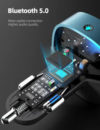 Nulaxy Bluetooth FM Transmitter, MP3 Player Support, TF Card & USB Disk - Image 6