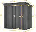 6x4 FT Outdoor Metal Storage Shed - Image 2