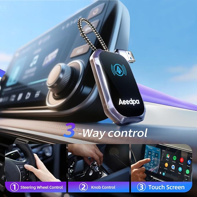 Wireless Android Auto CarPlay Adapter, Touch Connection - Image 3