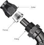 EVIL ENERGY 10AN 30 Degree PTFE One Piece Full Flow End Hose Fitting Aluminum - Image 2