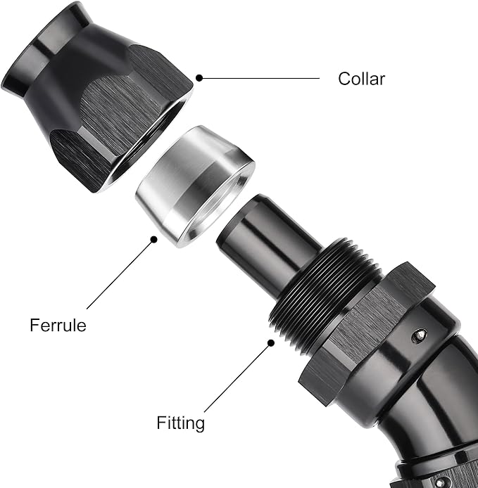 EVIL ENERGY 10AN 30 Degree PTFE One Piece Full Flow End Hose Fitting Aluminum - Image 2